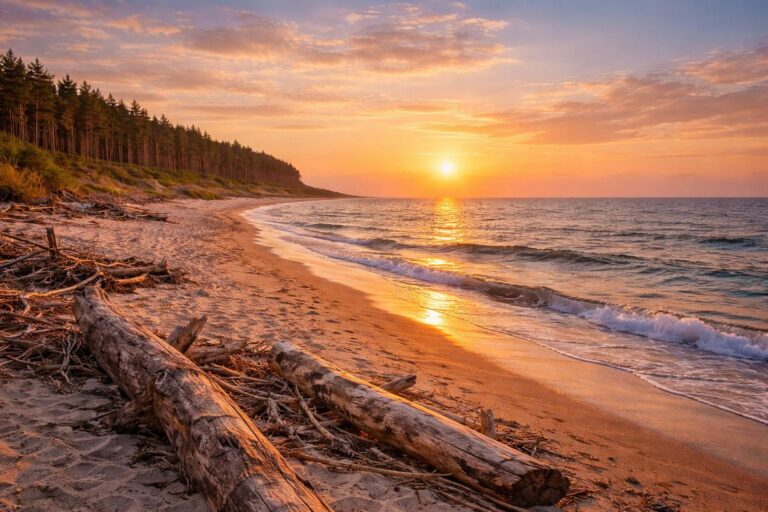 zachód słońca na mierzei